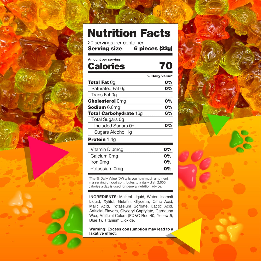 LAETAFOOD 3D bear-shaped candy adds playful fun to a snack.
