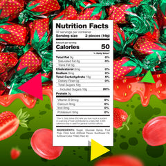 Bright strawberry shells with juicy centers from LAETAFOOD Arcor candy