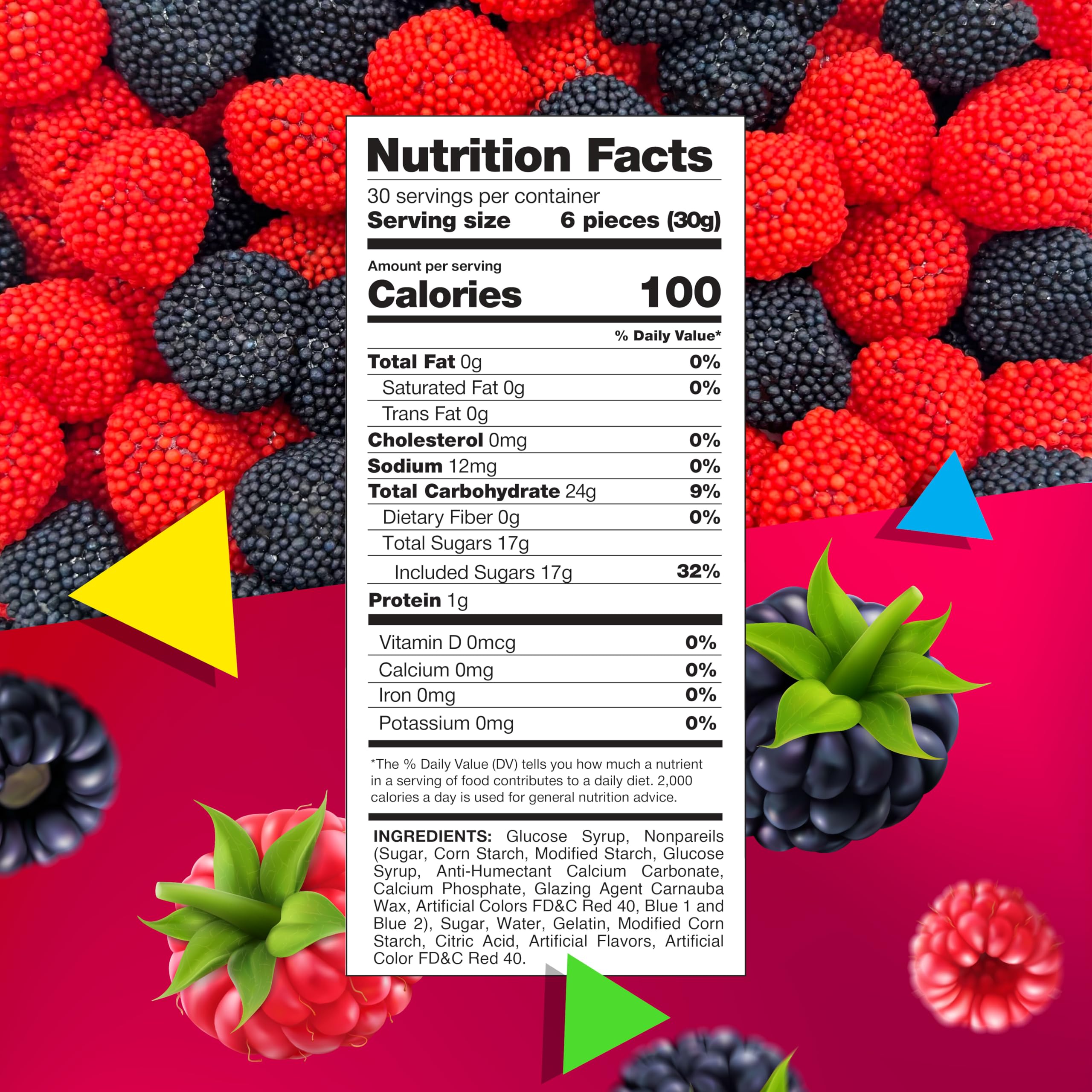LAETAFOOD Berry Gummy Nonpareil Close-Up highlighting crunch and chewy centers.