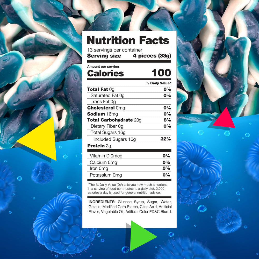 LAETAFOOD Blue Sharks gummy with marshmallow center for creamy texture