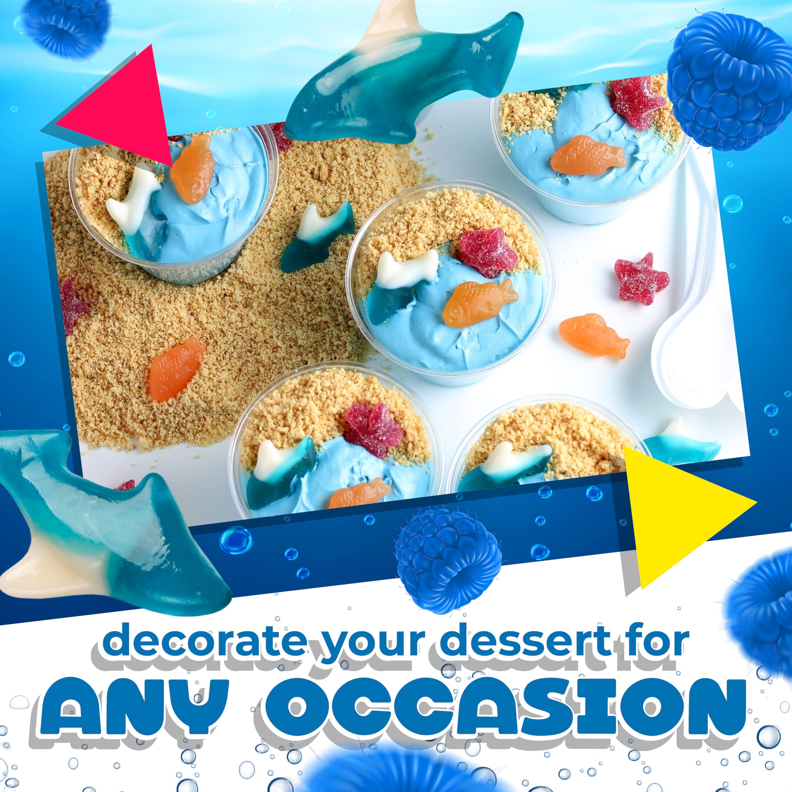 Laetafood Blue Sharks as party snack for ocean-themed events.