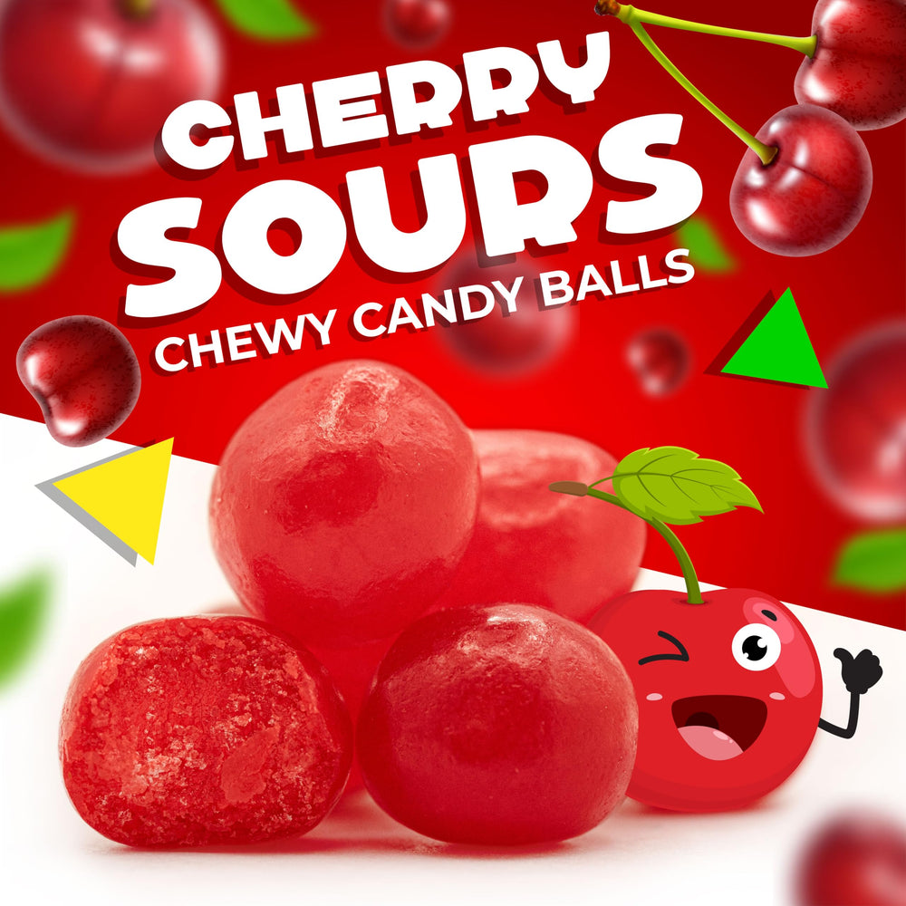 LAETAFOOD Cherry Sours in hand, perfect bite-sized treat for snacking