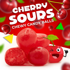 LAETAFOOD Cherry Sours in hand, perfect bite-sized treat for snacking