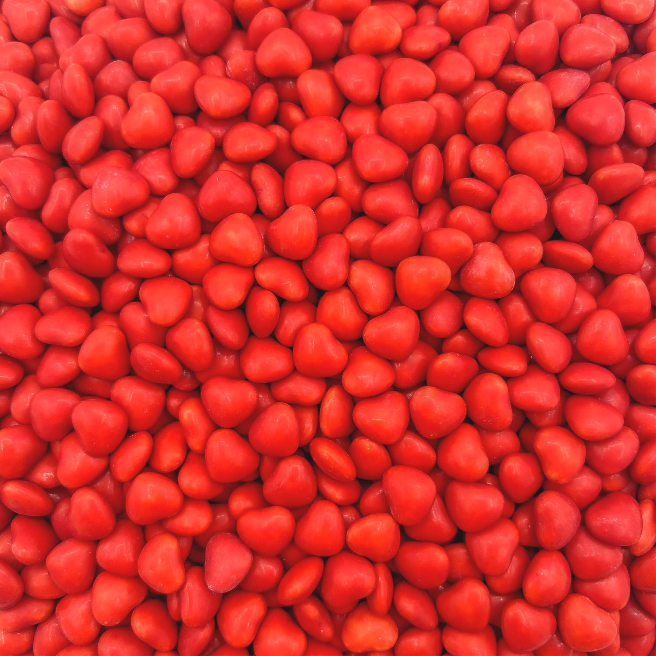 LAETAFOOD Cinnamon Hearts 1lb bag, glossy red hearts for party bowls and gifting.