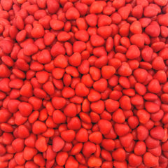 LAETAFOOD Cinnamon Hearts 1lb bag, glossy red hearts for party bowls and gifting.