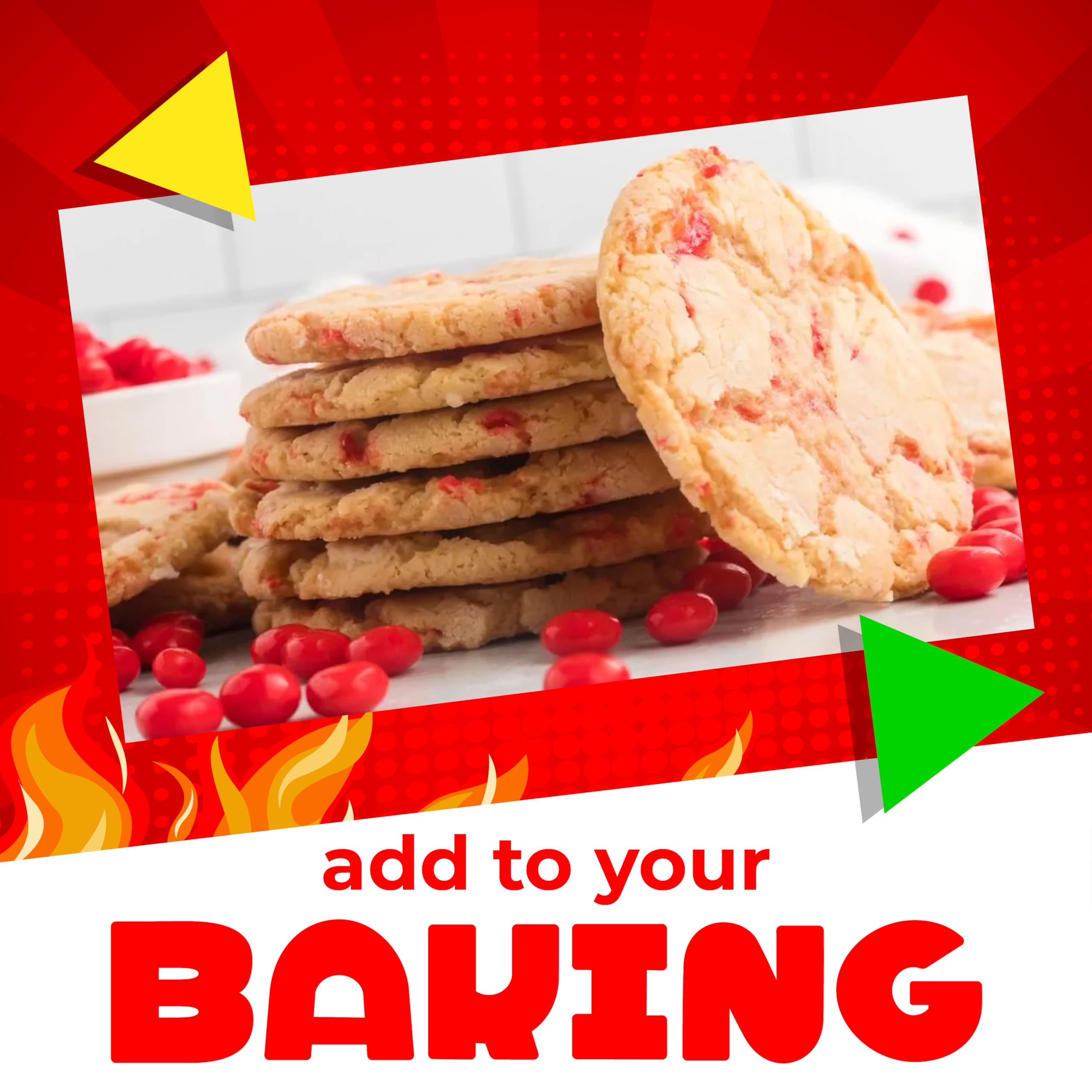 LAETAFOOD cinnamon hearts for decorating cupcakes with bright heat.