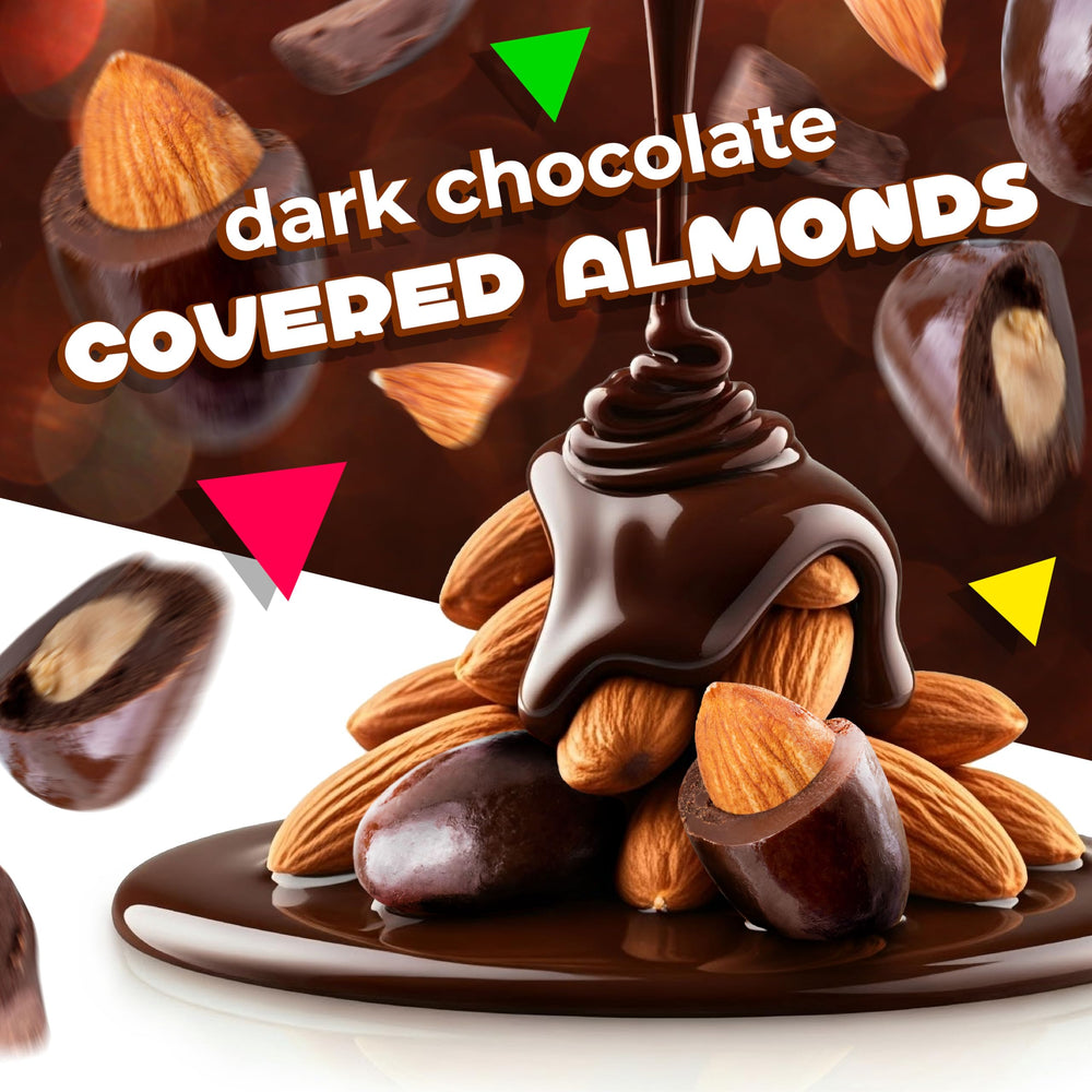 LAETAFOOD dark chocolate almonds with trail mix ideas, sweet-salty pairing inspiration.