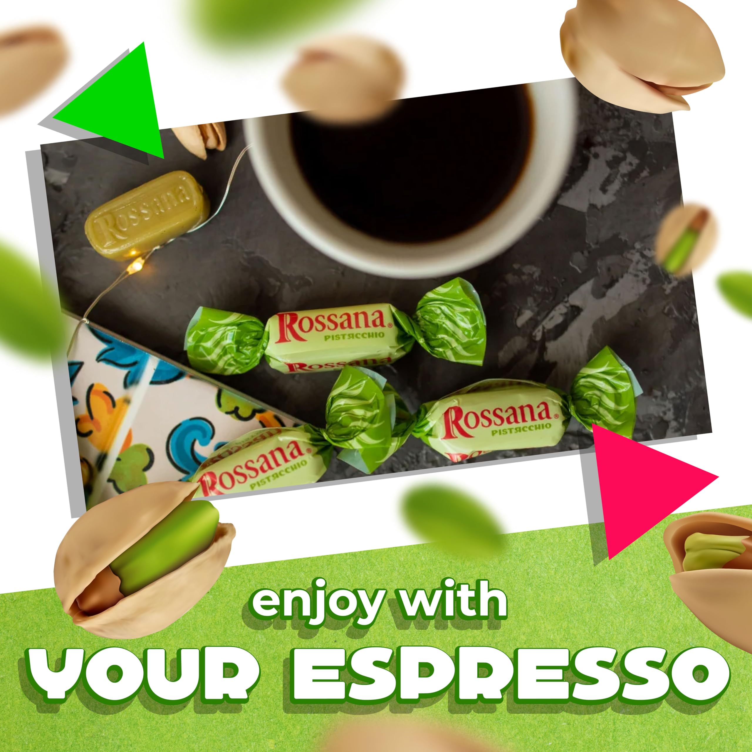 Laetafood Fida Rossana pistachio candy for espresso breaks and after meals.