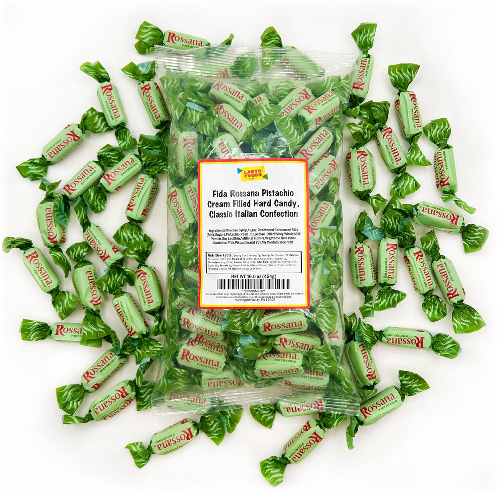 Laetafood Fida Rossana pistachio cream filled candies for wedding favors.