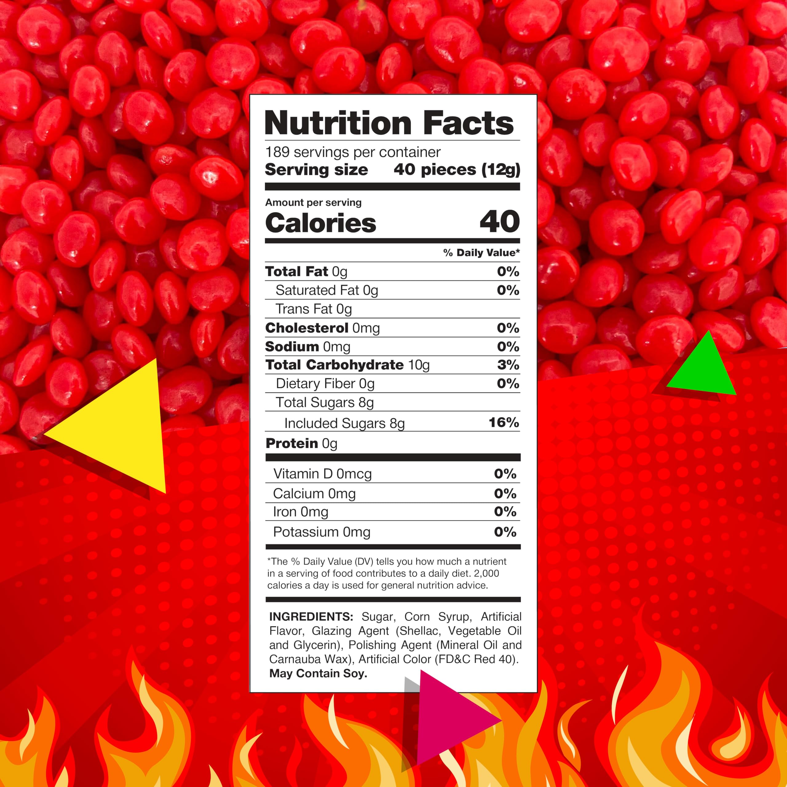 LAETAFOOD fiery cinnamon bites close-up, perfect for spicy snacking.