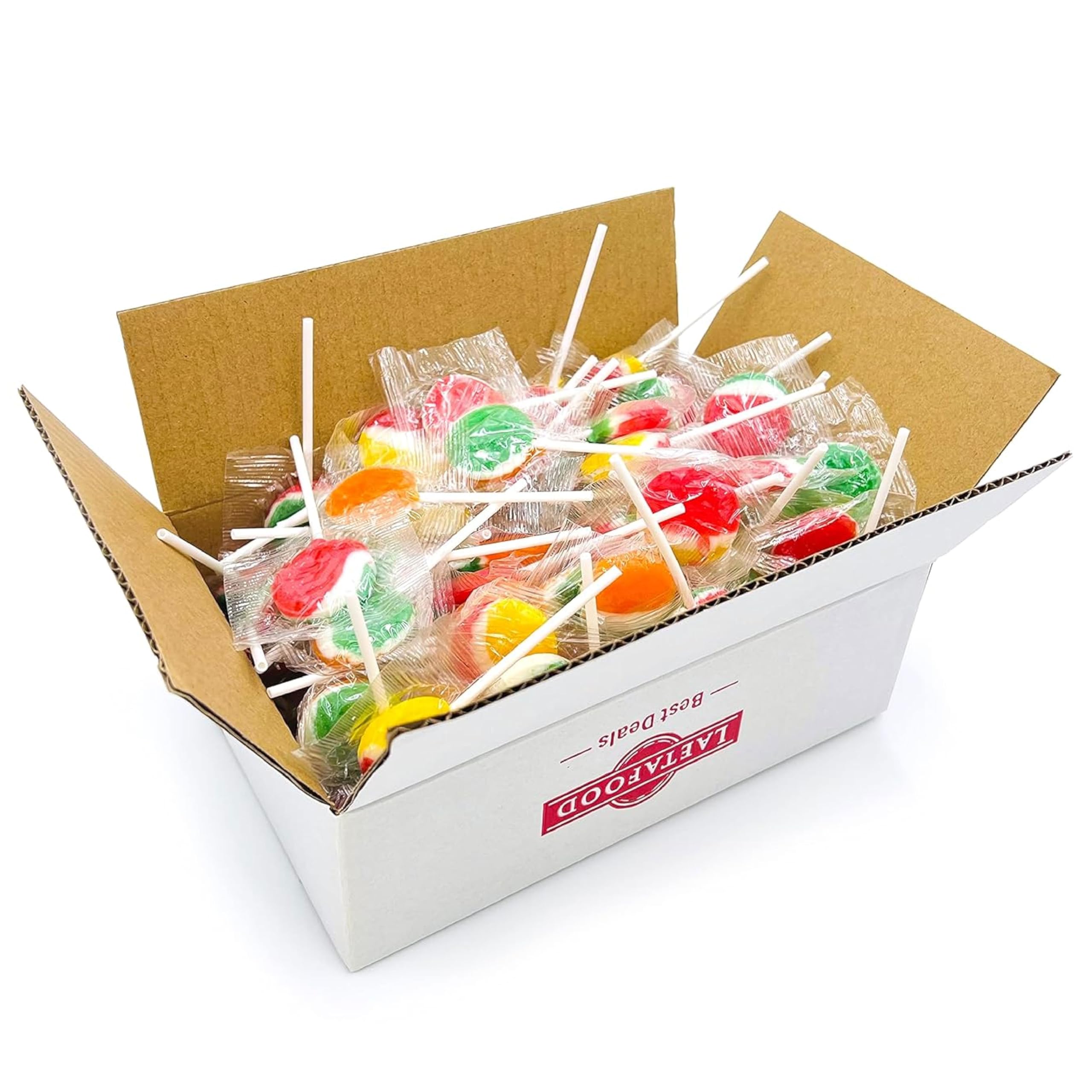 LAETAFOOD Fruit Lollipops individually wrapped packaging for easy sharing