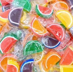 LAETAFOOD fruit slices jelly candy bag front view, ideal for sharing at gatherings