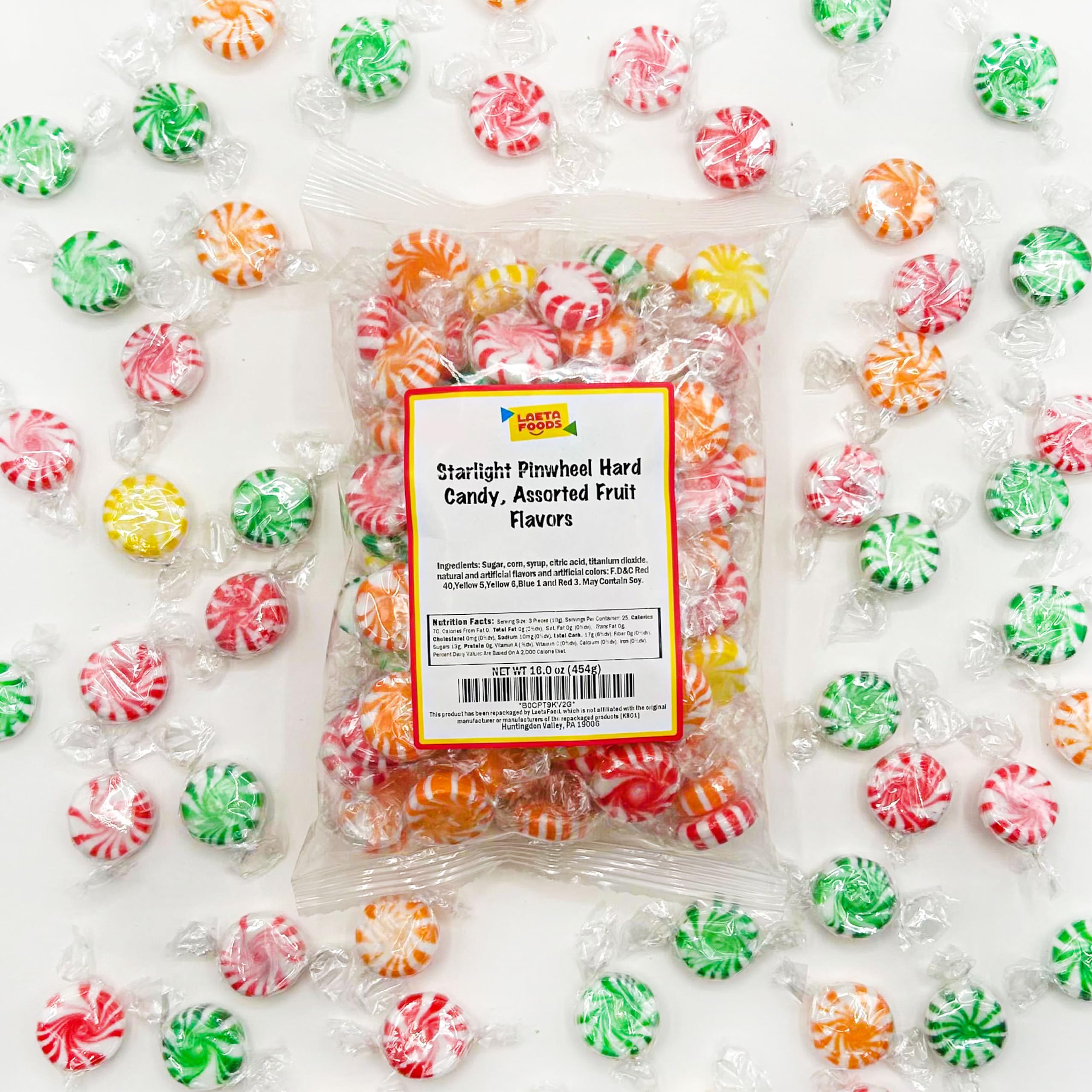 Laetafood Fruit Starlights individually wrapped candies offer convenient snacking options.