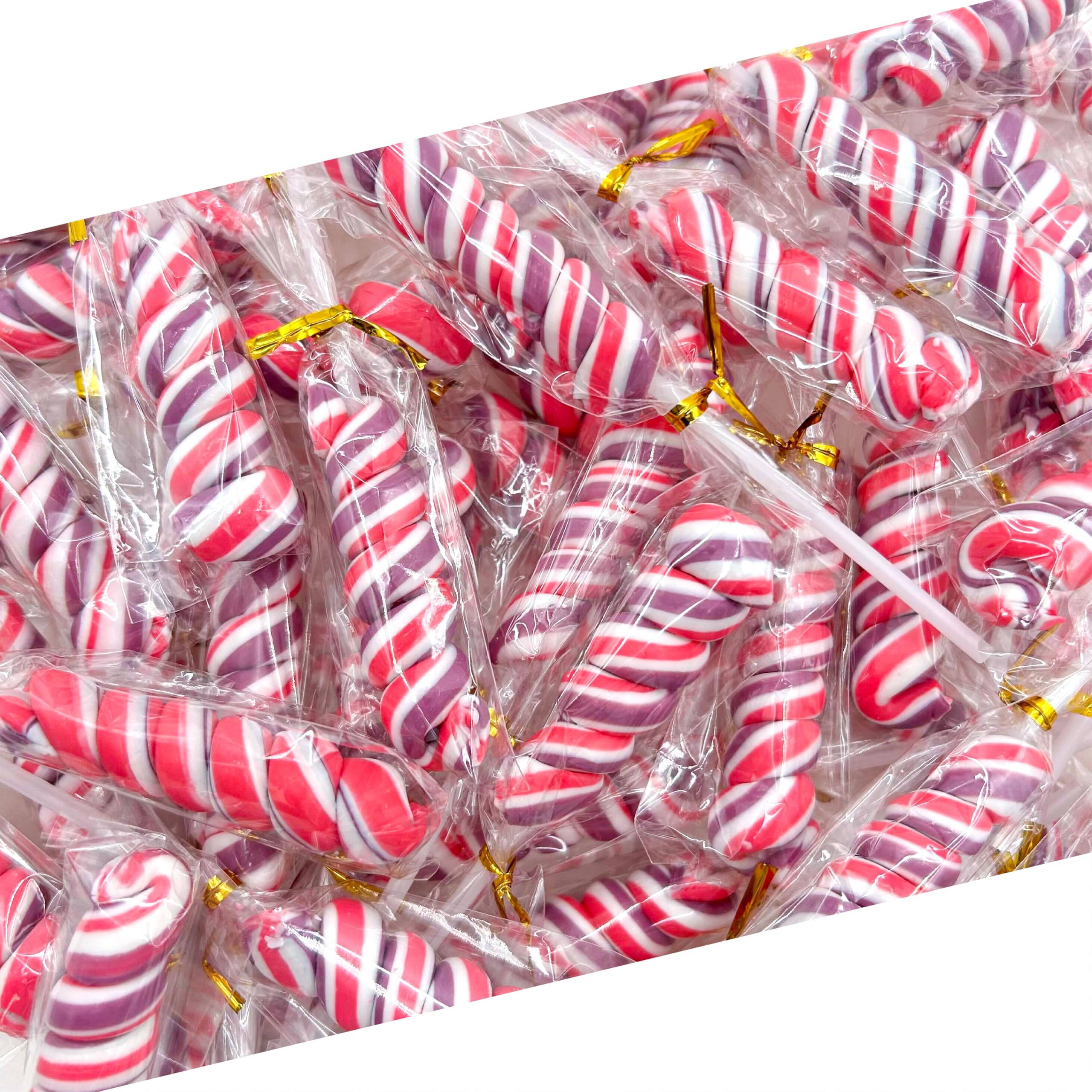 LAETAFOOD Gift bag candy option with bright pink lollipops for celebrations.