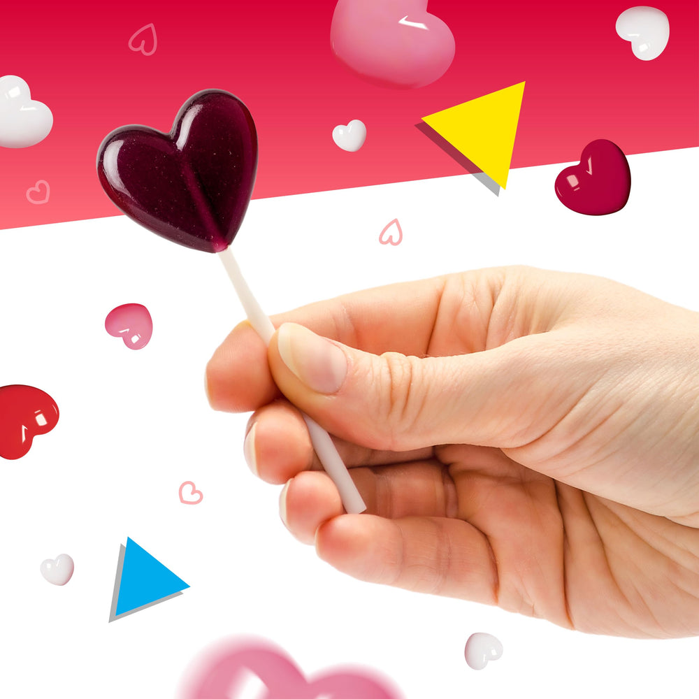 LAETAFOOD heart lollipops mixed berry flavor adds color to events