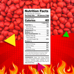 LAETAFOOD heart-shaped cinnamon candy, ideal for cookie decorating with bold color.