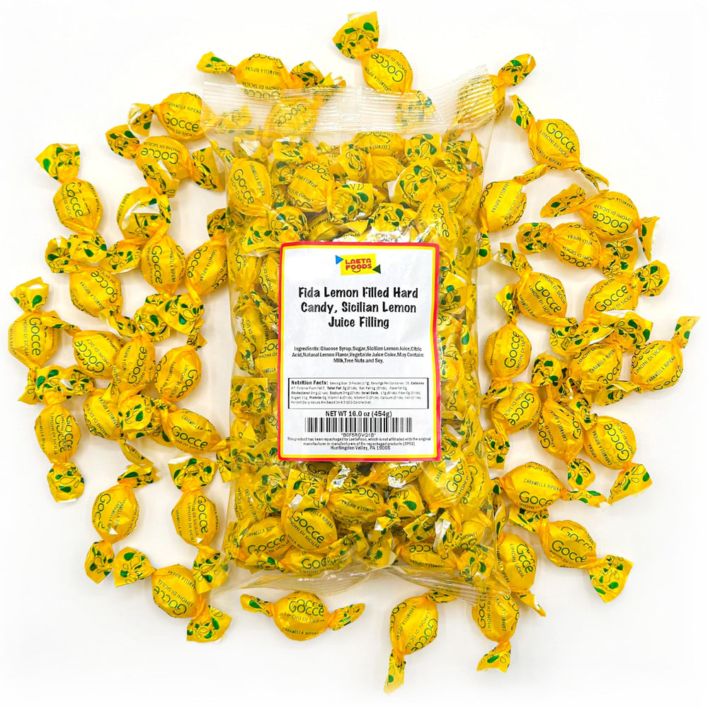 LAETAFOOD Lemon candy on wedding tables adds a bright decorative touch.