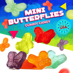 LAETAFOOD Mini Gummy Butterflies used as dessert toppings add color to desserts.