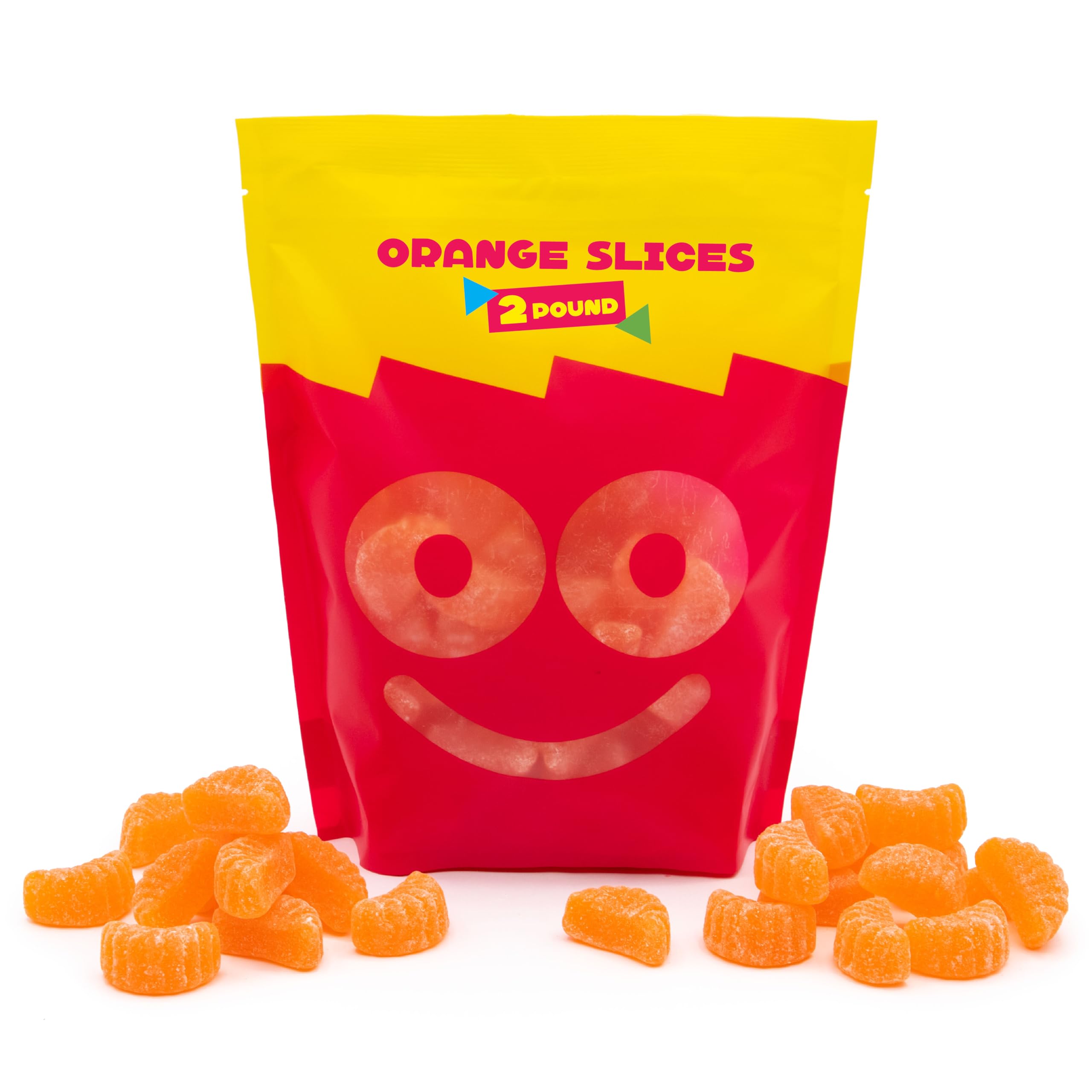 Close-up of soft orange jelly candy with sugar coating