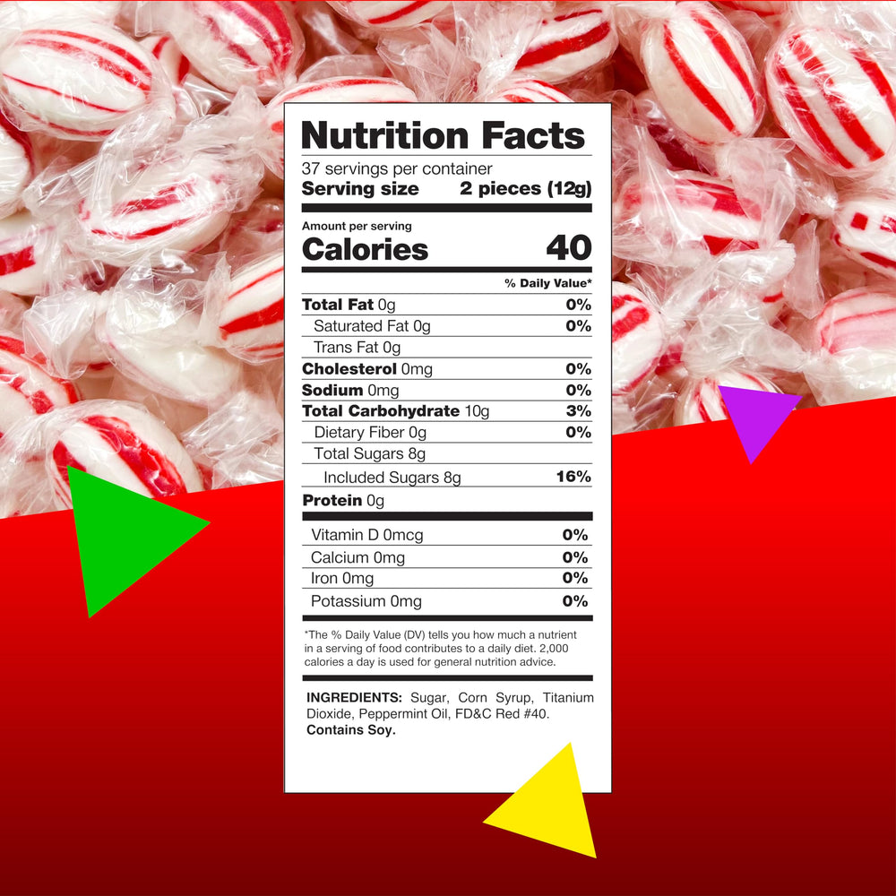 LAETAFOOD Peppermint Drops bag side view for gatherings