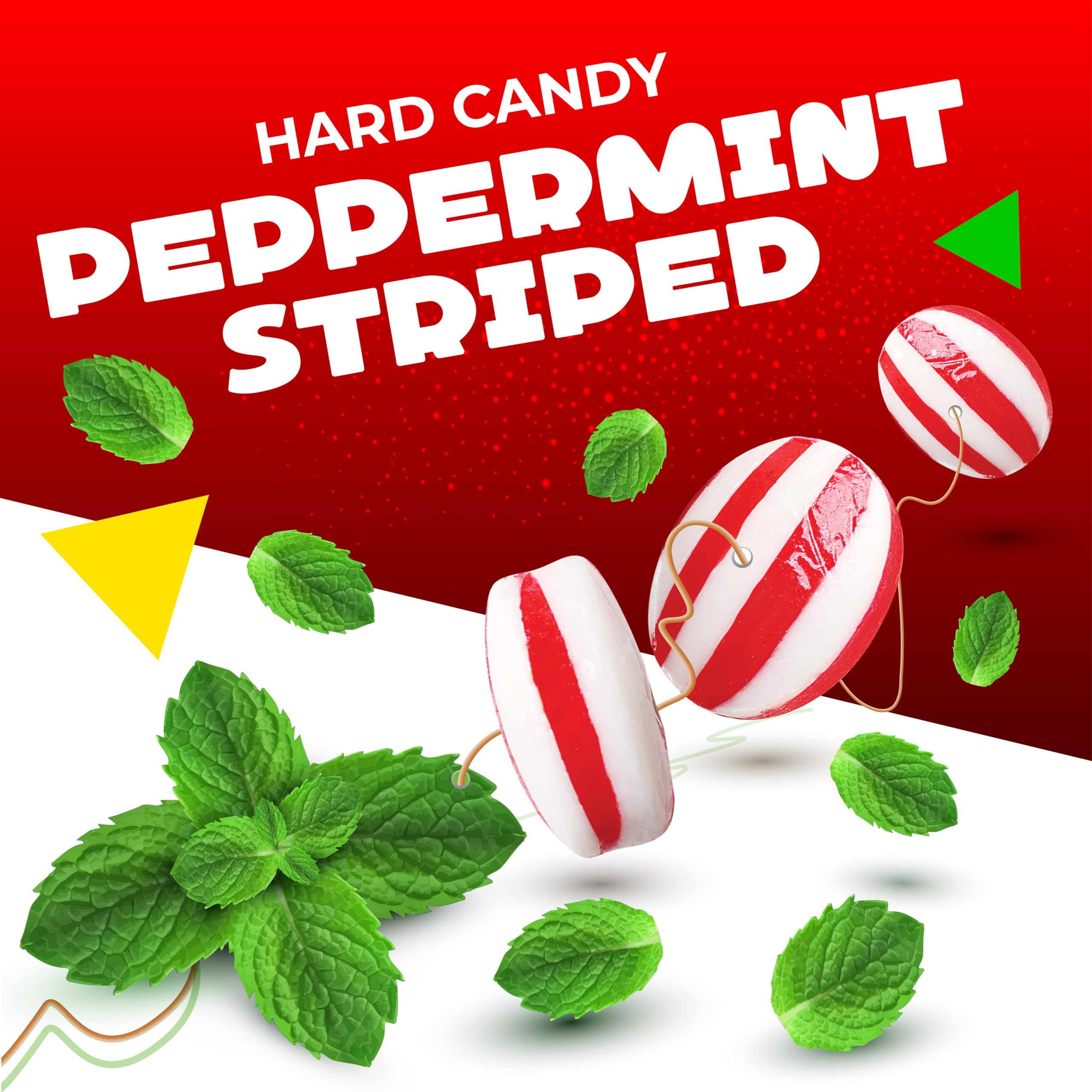 LAETAFOOD Peppermint Drops closeup shows crisp hard candy texture