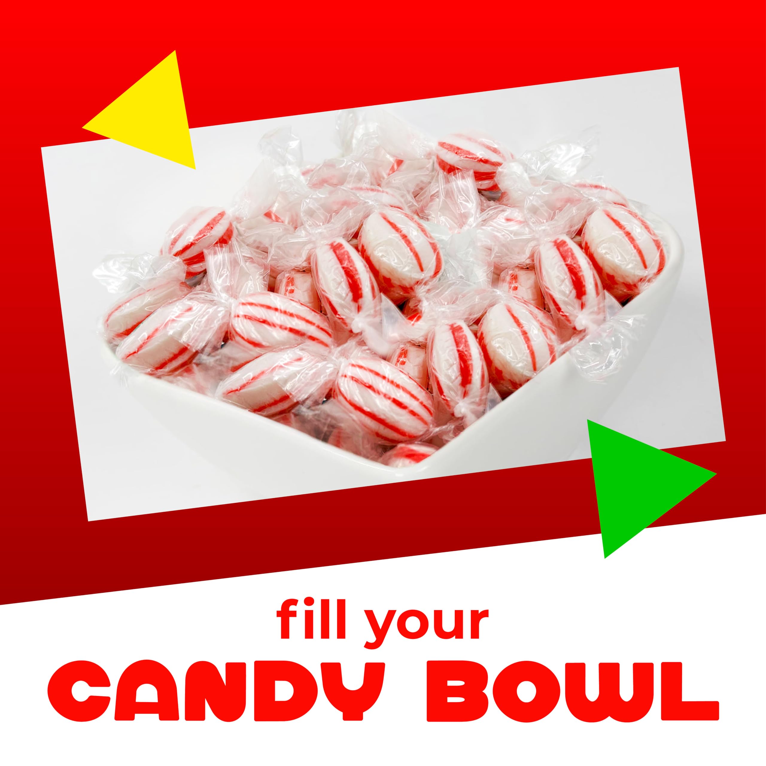 LAETAFOOD Peppermint Drops in a dispensing bowl for guests
