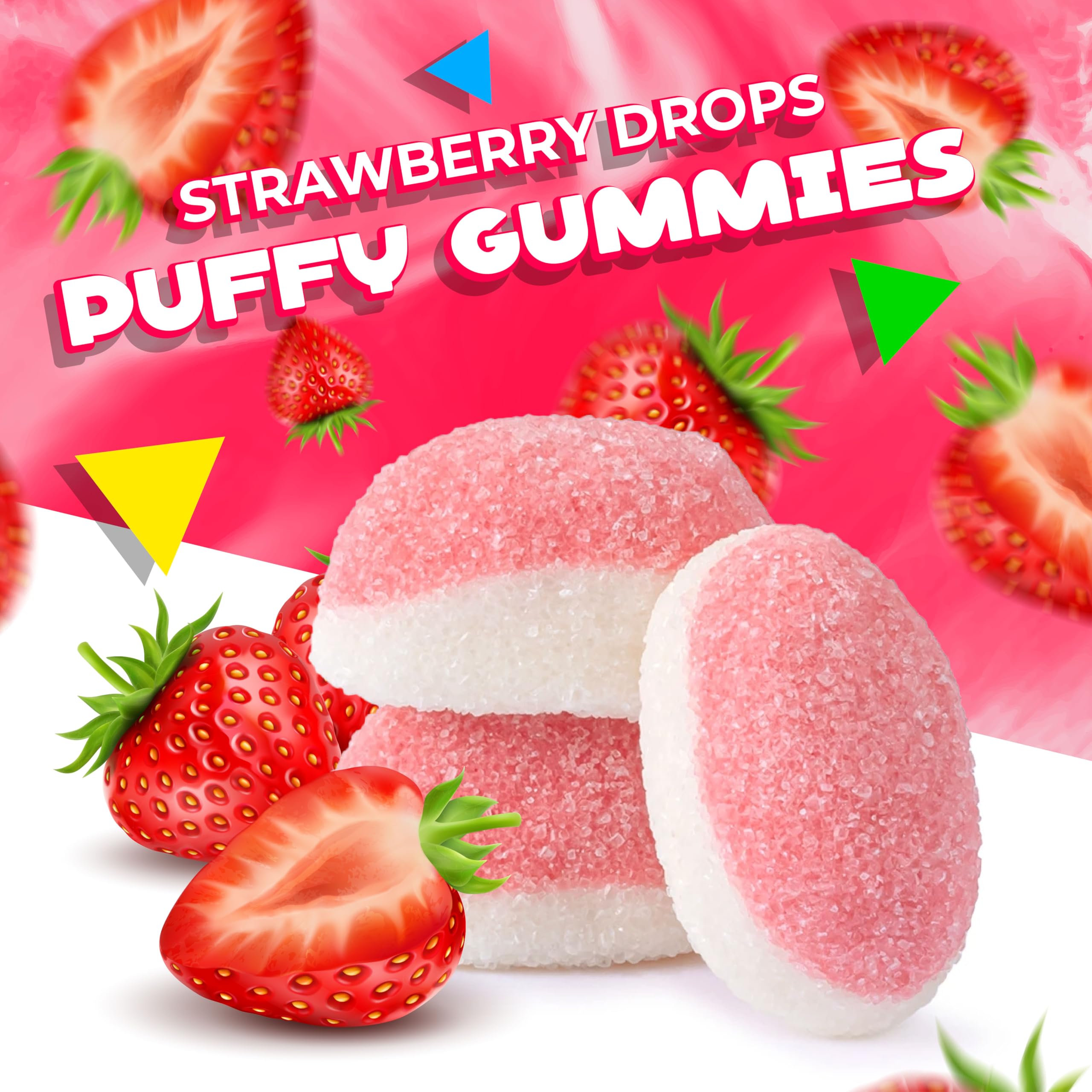 LAETAFOOD Pink candy buffet featuring strawberry gummies for baby shower color theme