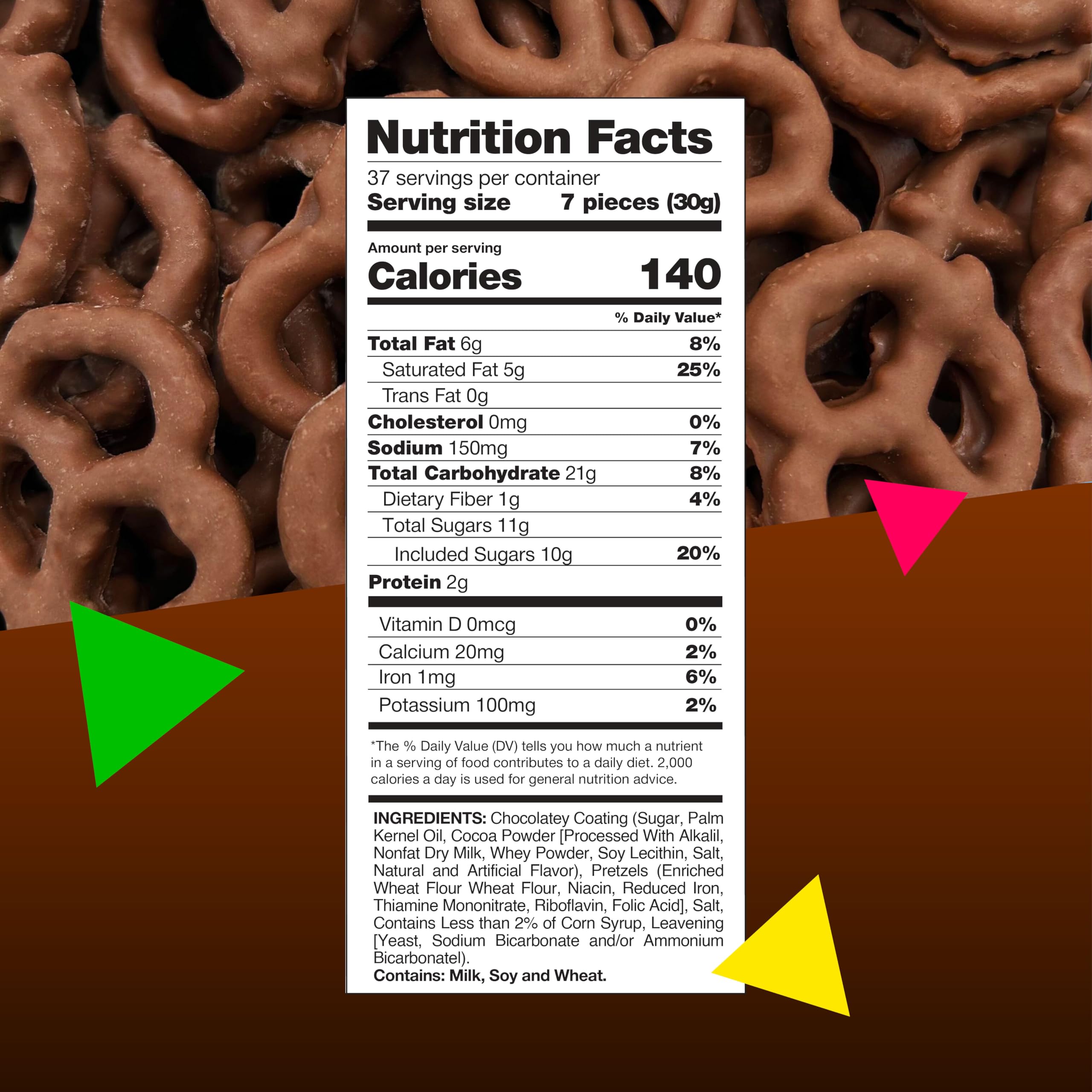 LAETAFOOD 40 ounce bag of pretzels displayed for sharing