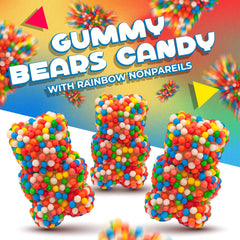 LAETAFOOD Rainbow Nonpareils Bears in serving bowl for party treats