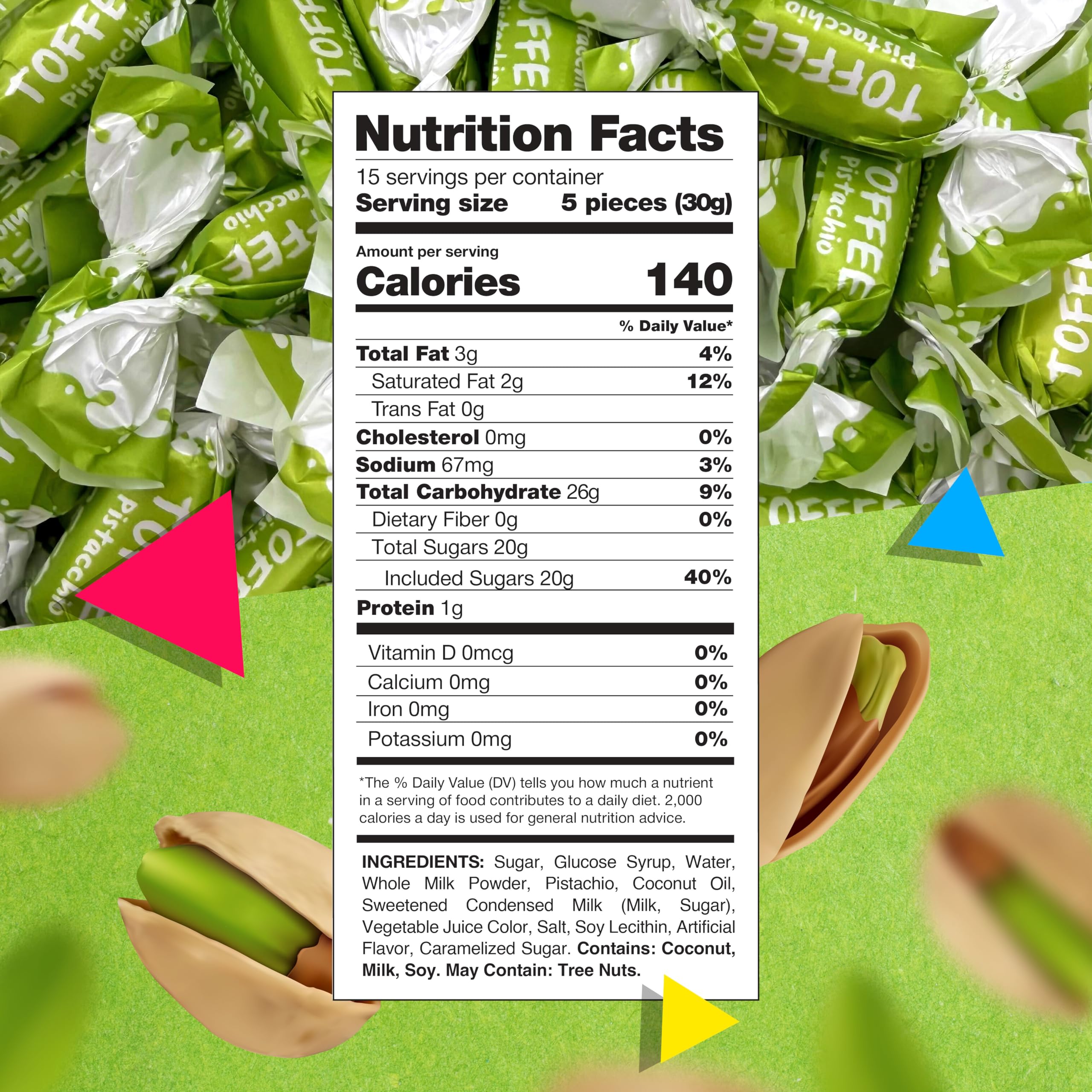 LAETAFOOD Rossana pistachio candy individually wrapped for office bowls