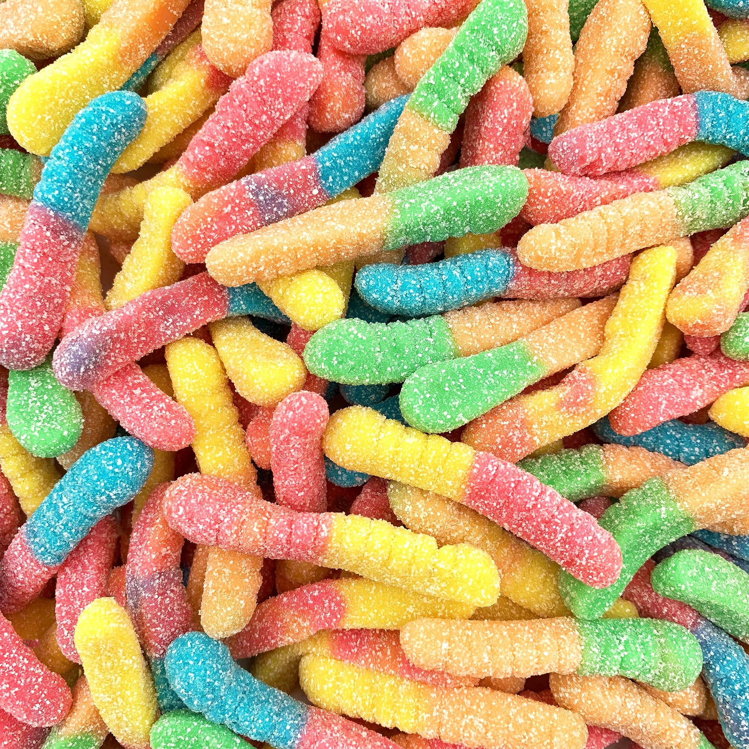Laetafood Sour Gummy Worms 1 lb bag with bright colors for sharing