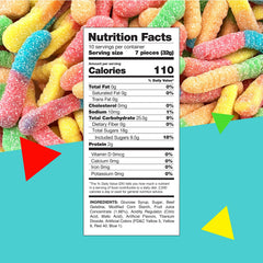 Laetafood neon-colored gummy worms with two-tone design for party visuals