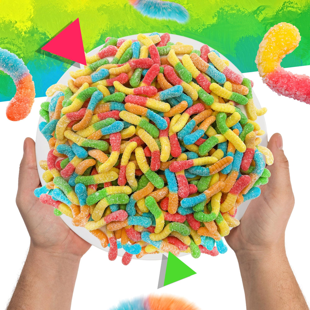 LAETAFOOD neon gummies brighten any buffet setup.
