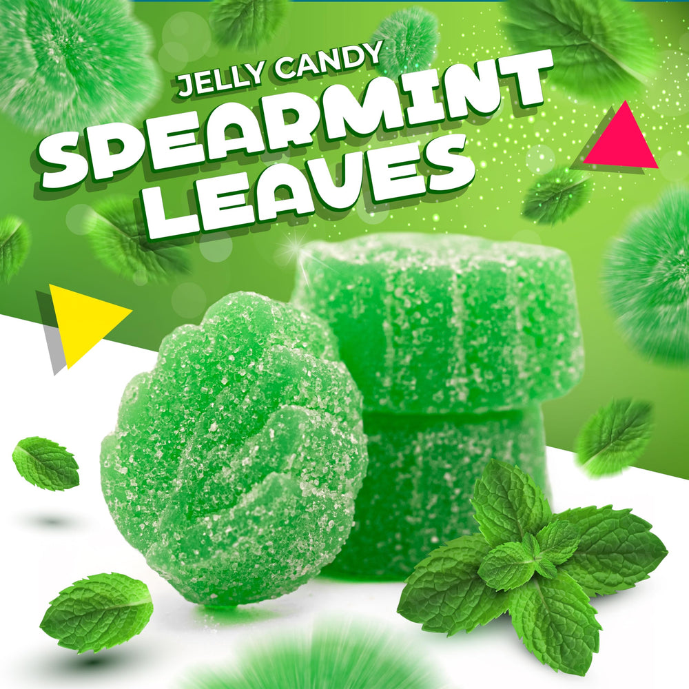 LAETAFOOD spearmint leaves candy with sugar dusting, light sweetness