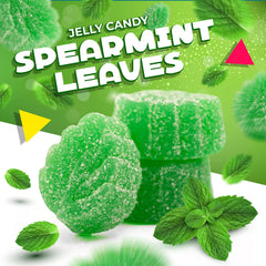 LAETAFOOD spearmint leaves candy with sugar dusting, light sweetness