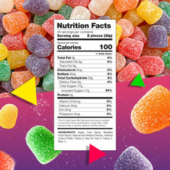 Close-up of Laetafood Spice Drops colorful gum drops