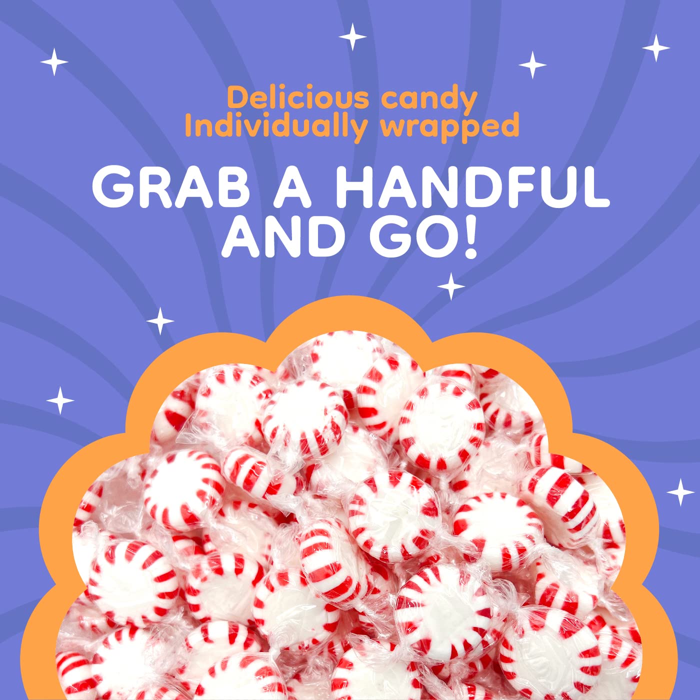 LAETAFOOD Starlight Peppermint Mints in a candy dish suitable for office snacking