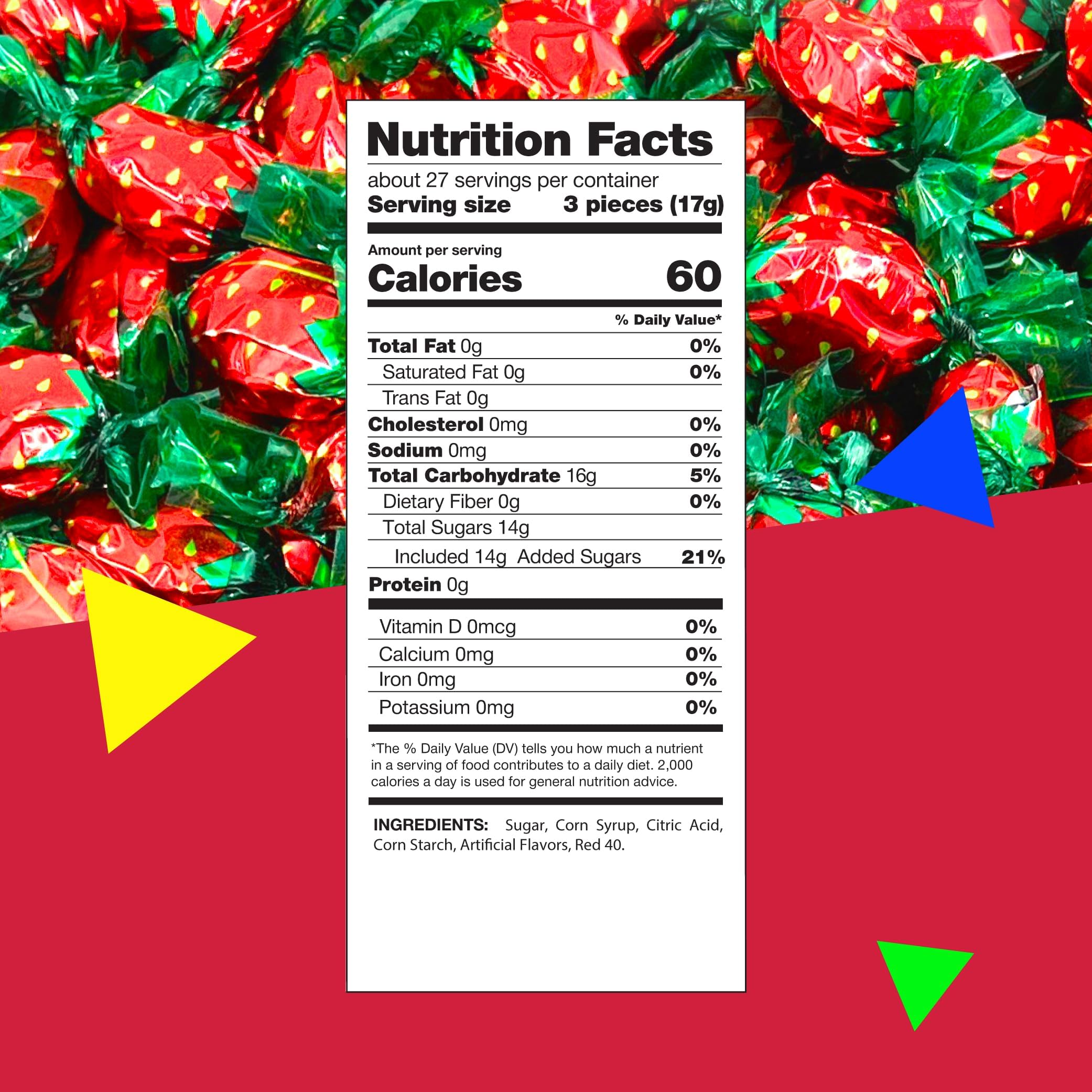 LAETAFOOD Strawberry Hard Candy individually wrapped for party favors.