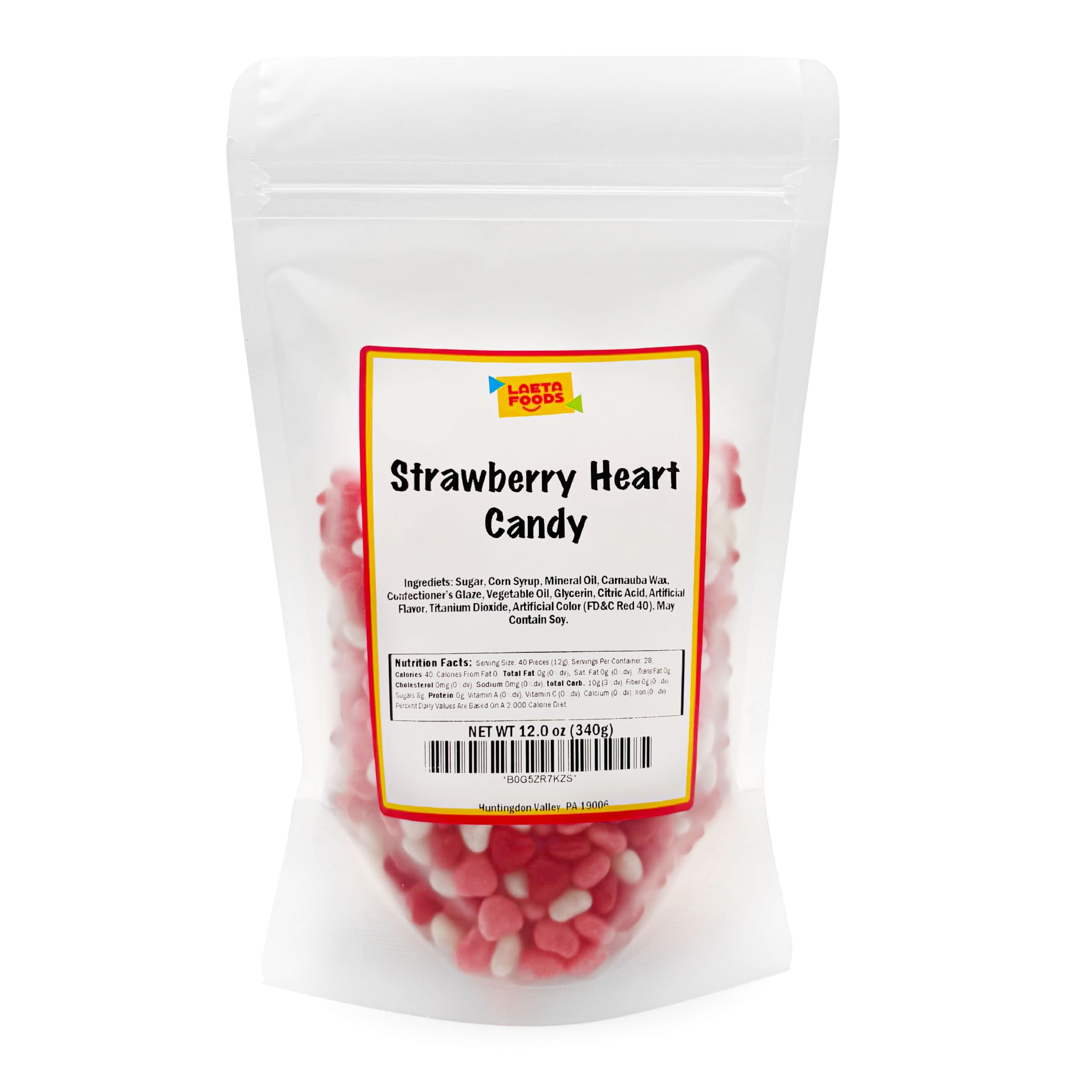 LAETAFOOD Strawberry Hearts Candy can be used for baking recipes and toppers