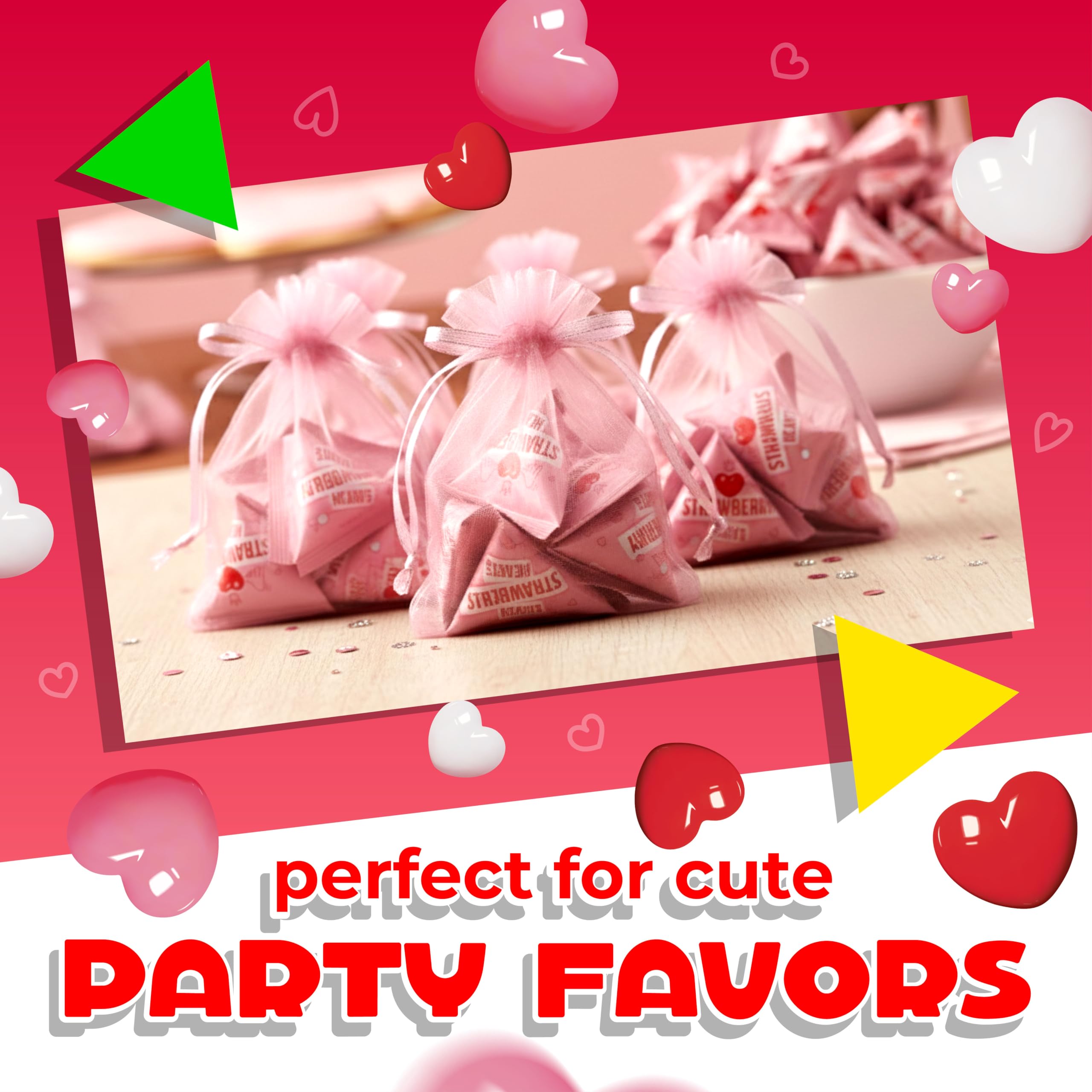 LAETAFOOD Strawberry Hearts colors brighten gift bags and Easter displays.