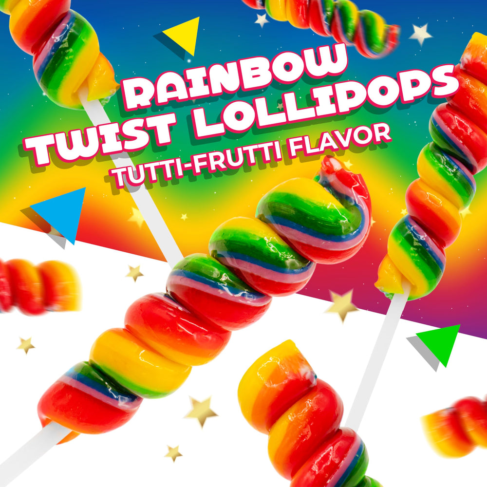 LAETAFOOD Tutti-frutti flavor lollipops offer familiar, fruit-forward taste for celebrations.