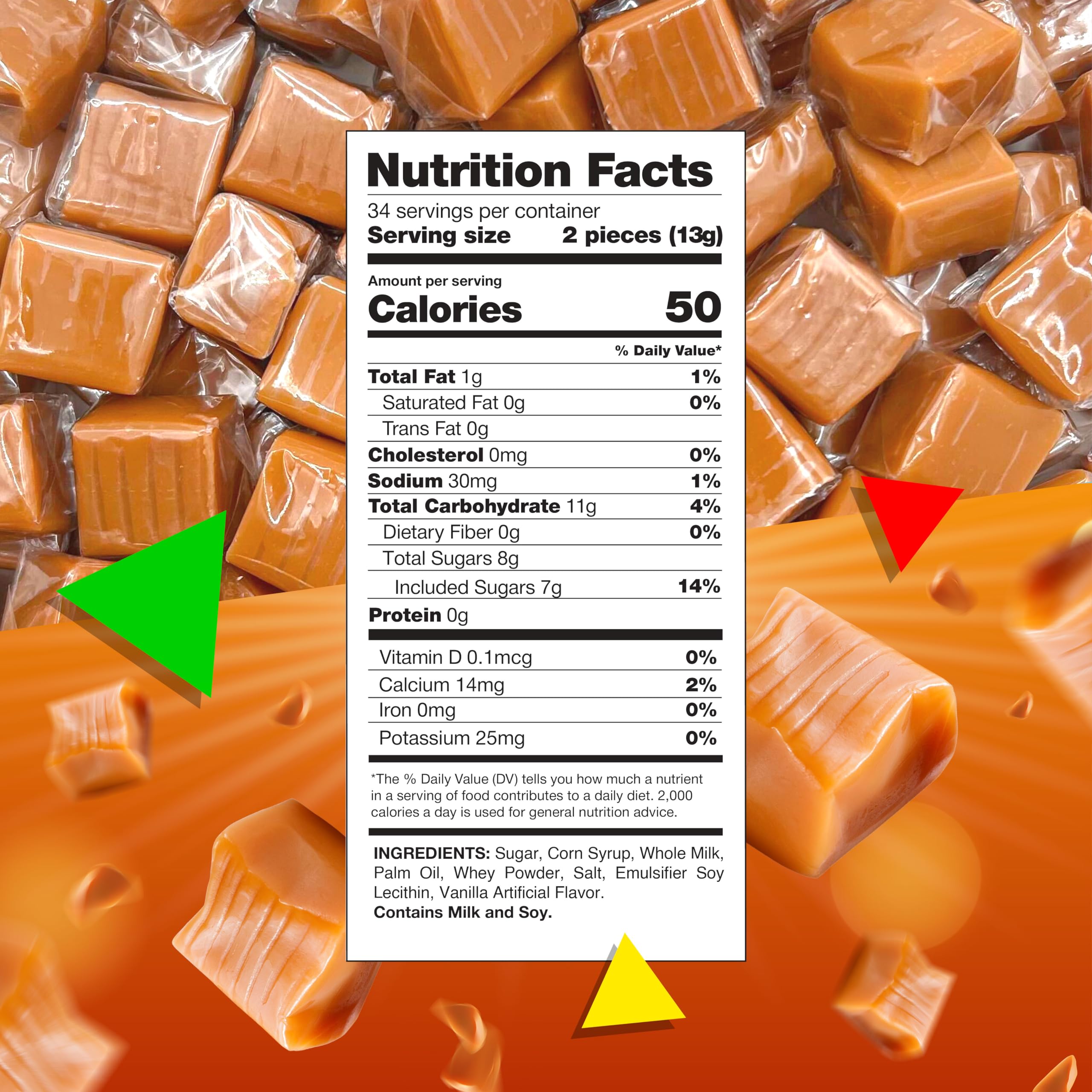 LAETAFOOD Vanilla Caramel Cubes Closeup: creamy texture and inviting aroma.