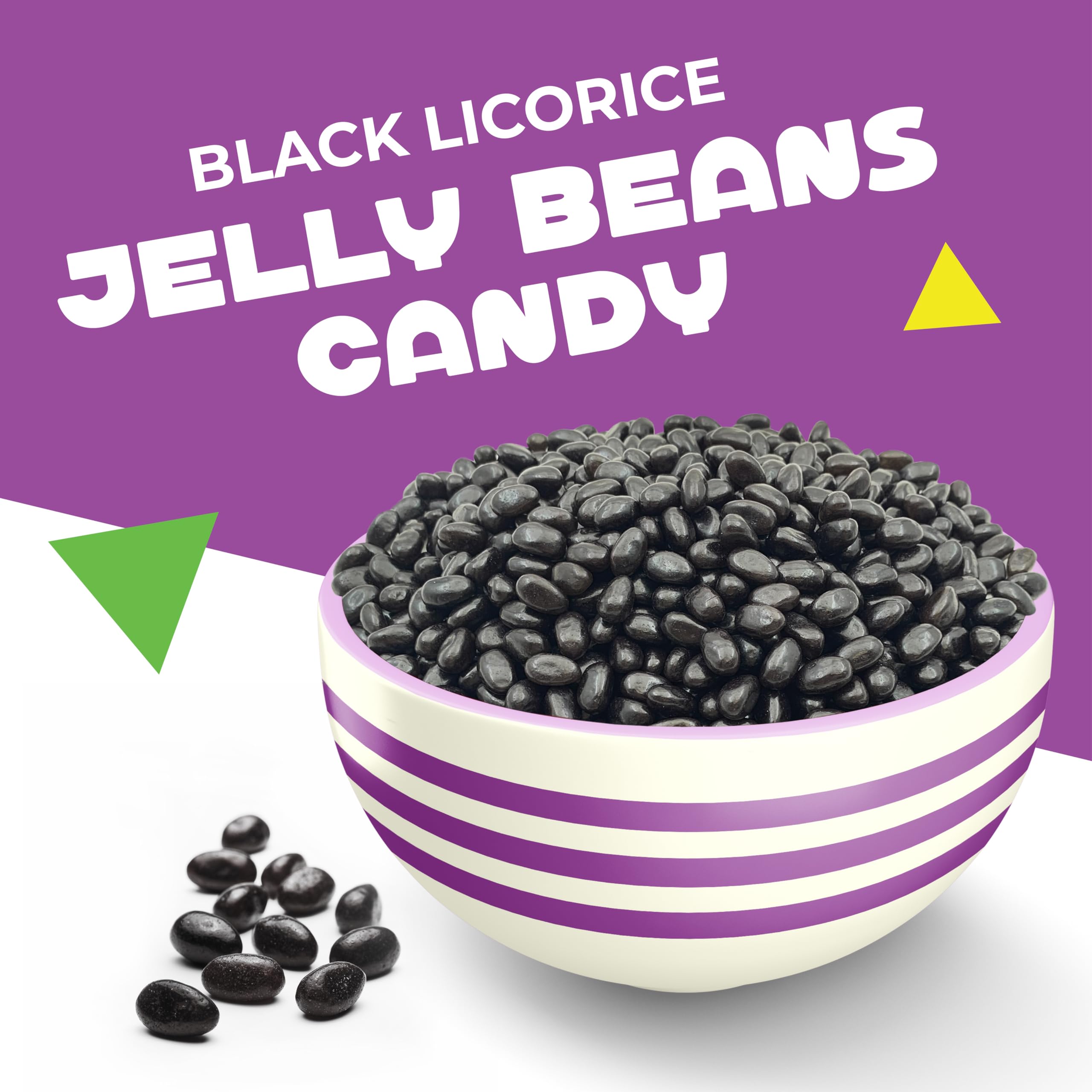 Wedding favors featuring LAETAFOOD black licorice jelly beans create cohesive color themes
