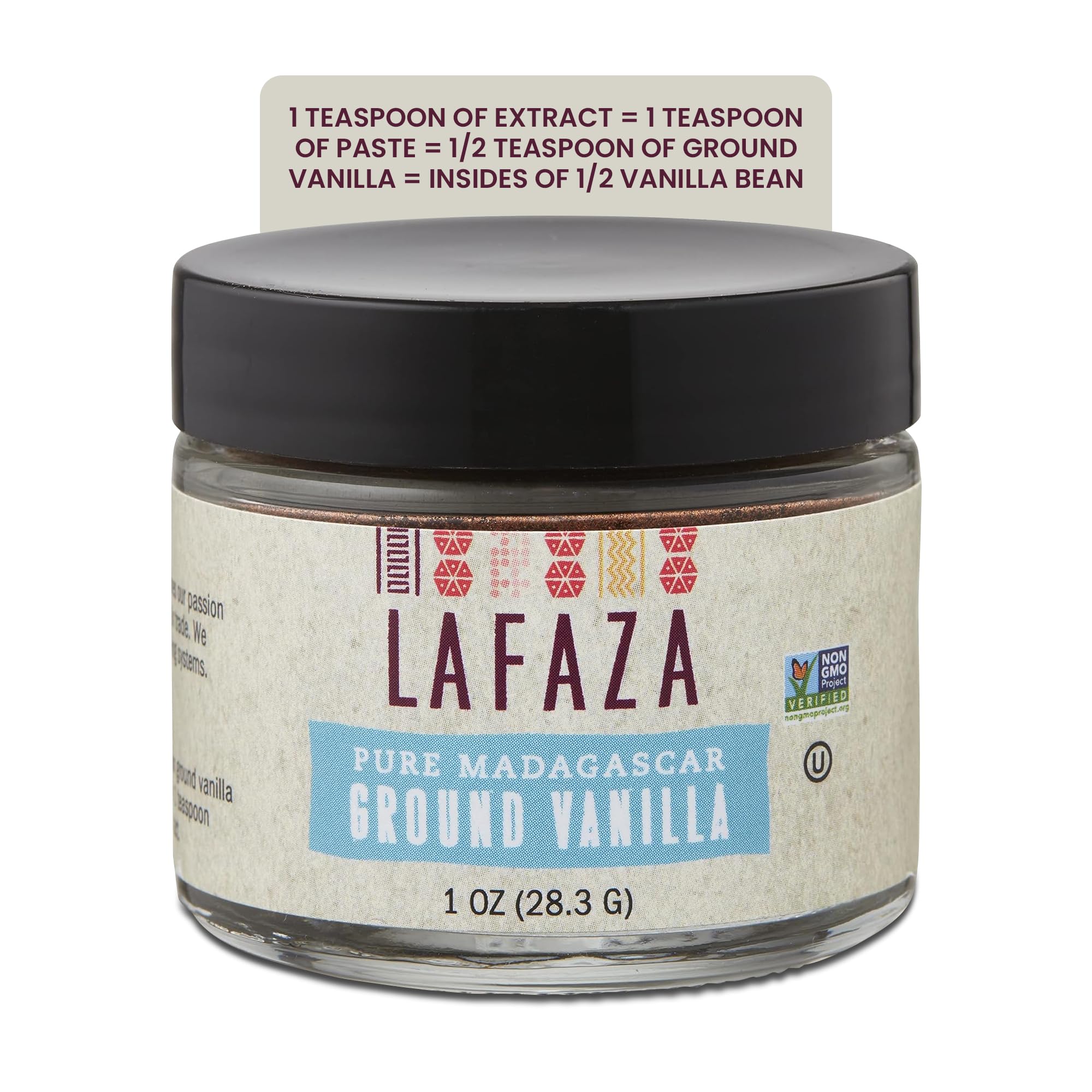LAFAZA vanilla powder shelf-life info hints at long-lasting flavor in pantry.