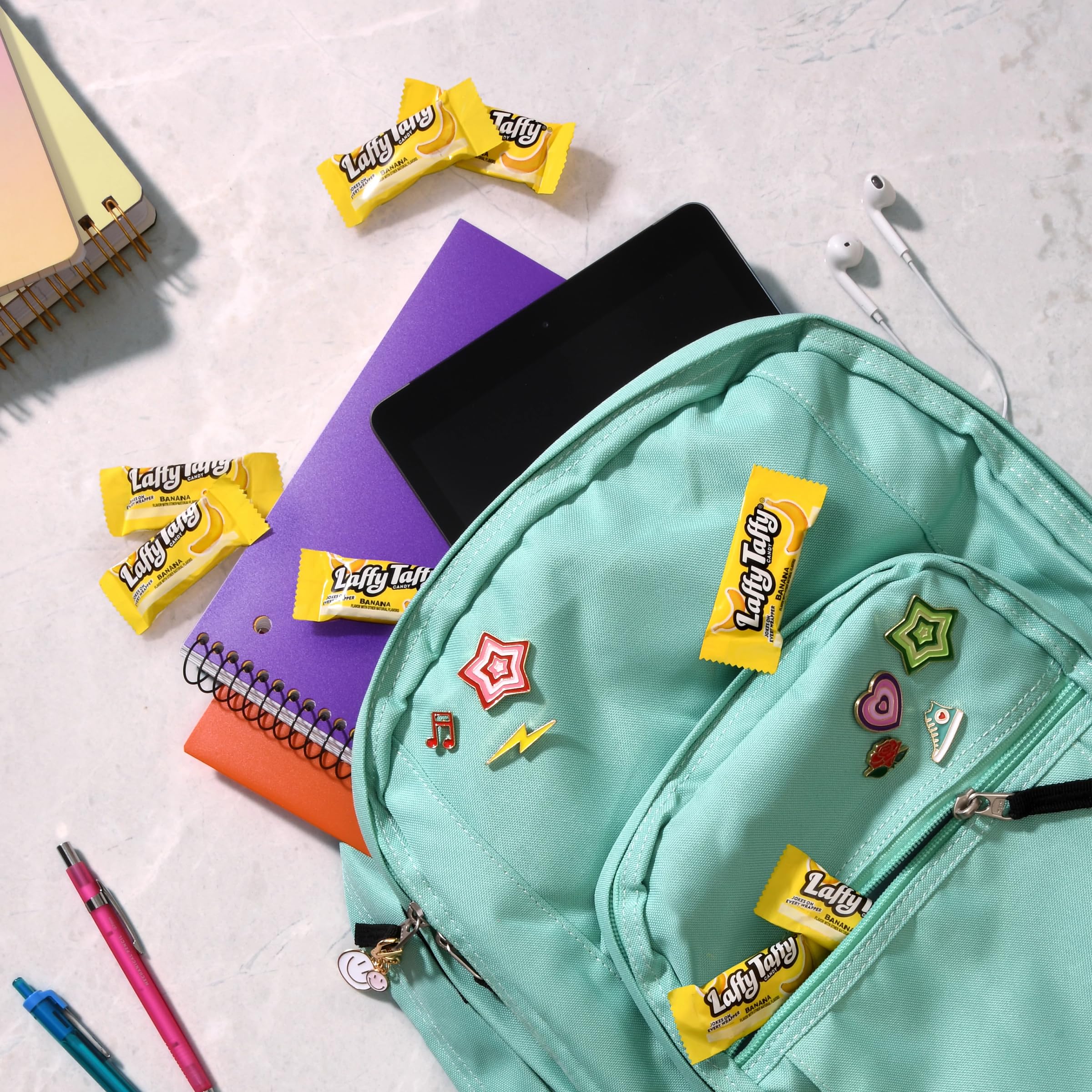 Laffy Taffy Banana Mini Bar on a table for quick snack