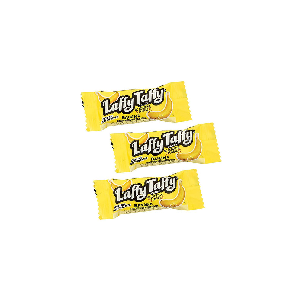 Laffy Taffy Banana mini-bars in tub ideal for parties and office snacks.