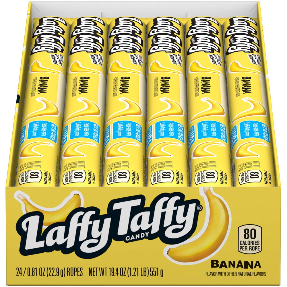 Laffy Taffy Banana Rope Candy Pack 24—shareable snack for gatherings.