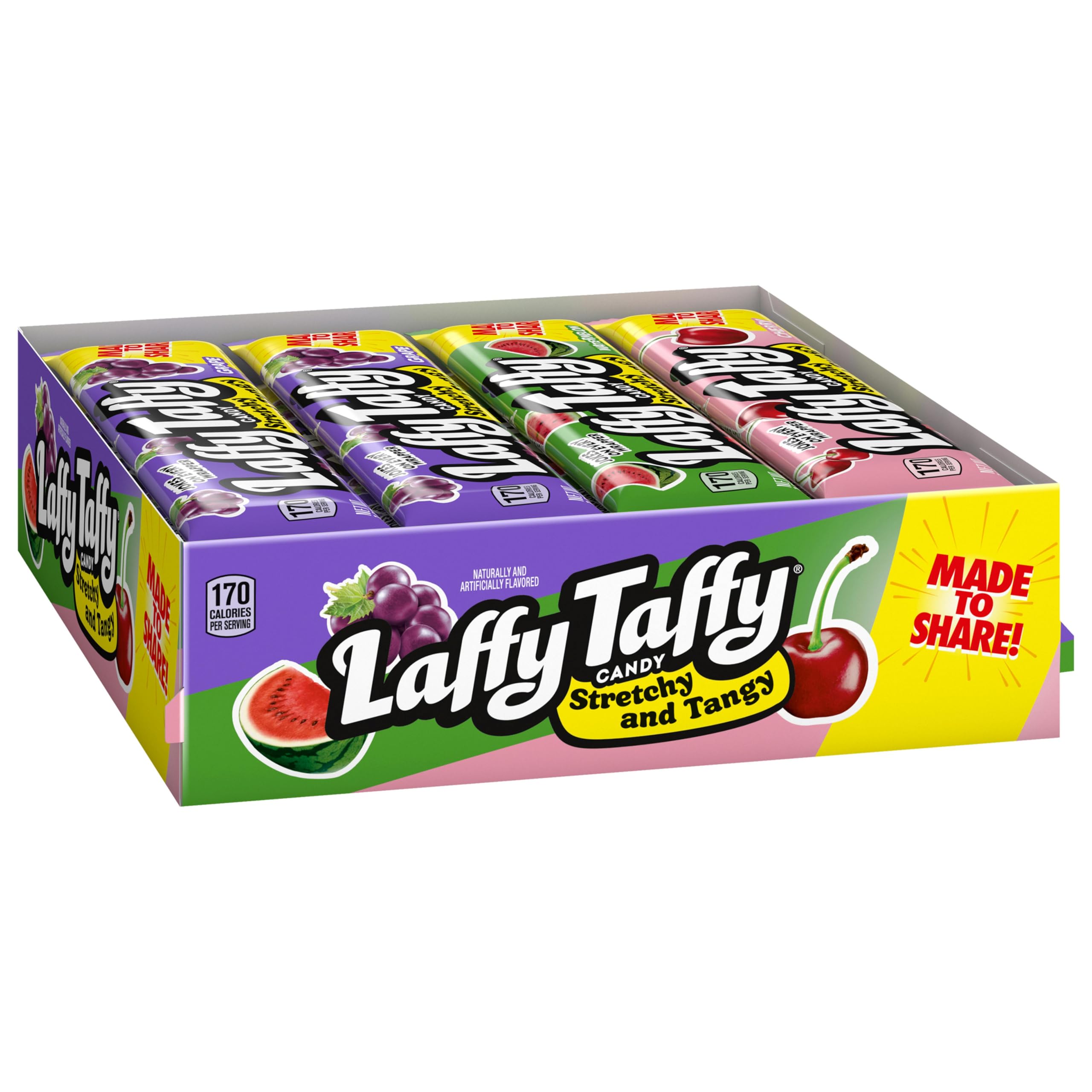 Laffy Taffy grape stretchy bar for on-the-go snacking.