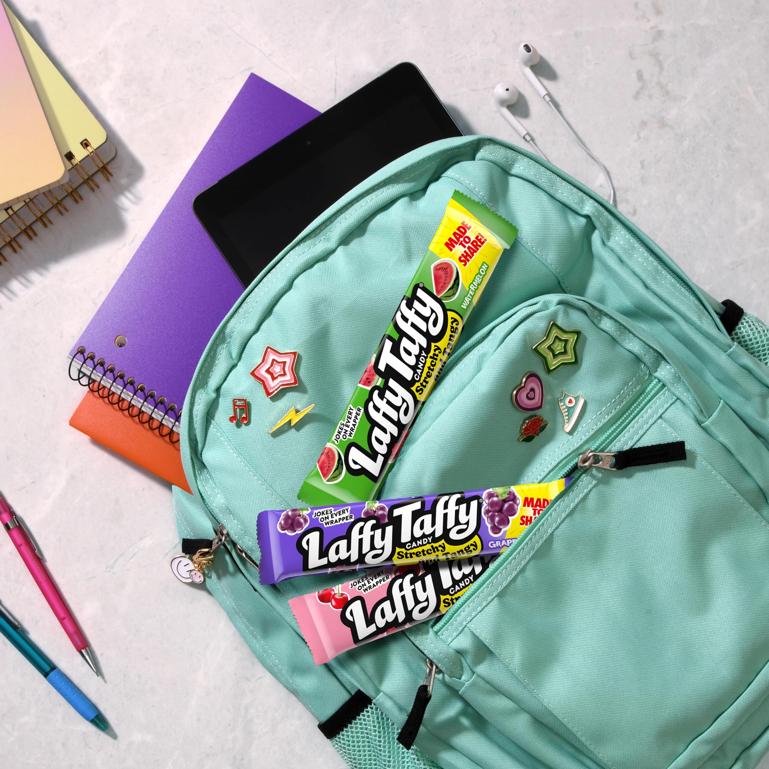 Laffy Taffy on-the-go snack fits busy days.