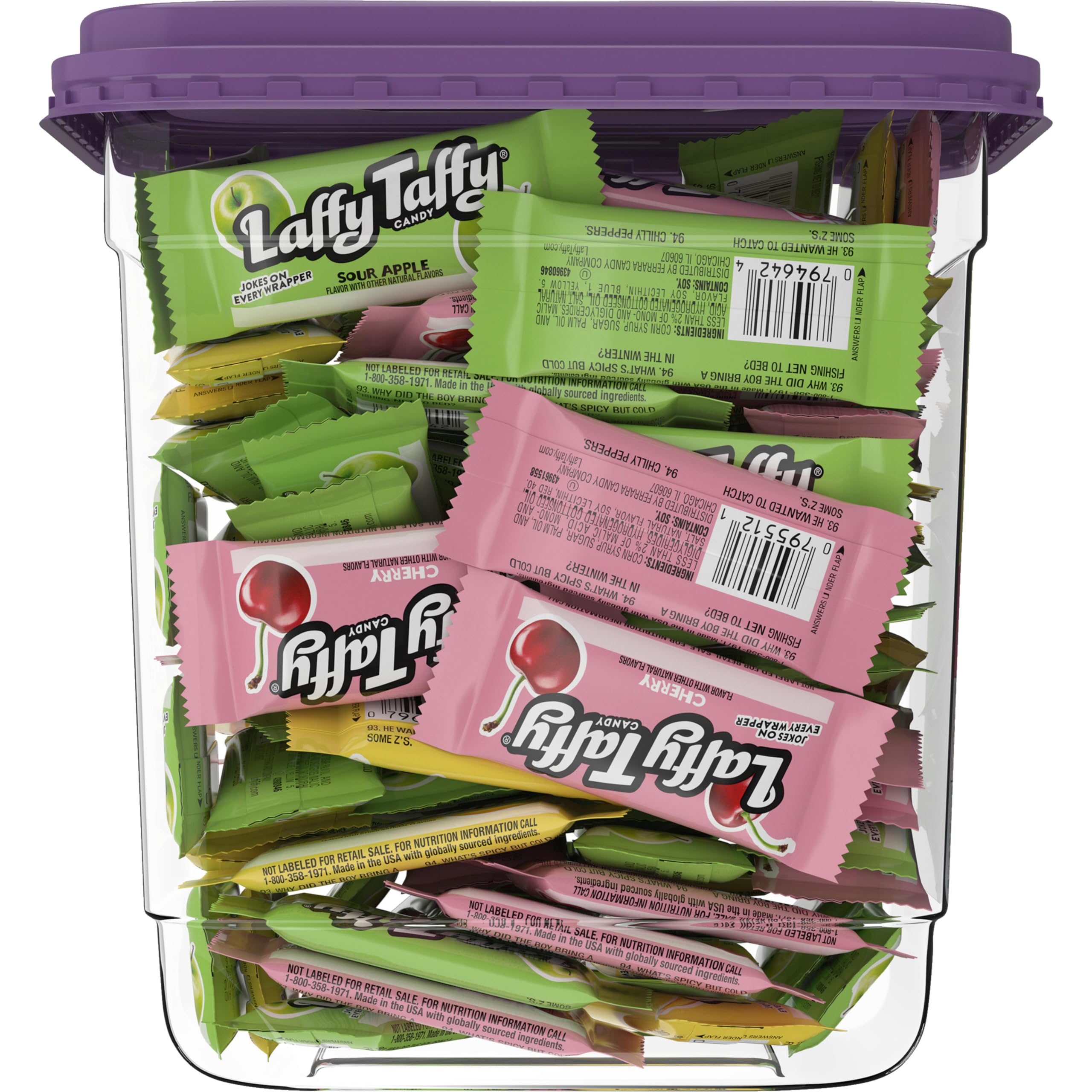 Party setup with Laffy Taffy assortment and wrapper jokes for fun.